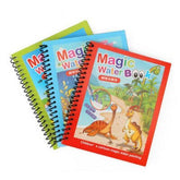Livro de colorir infantil reutilizável com caneta de água, seguro e ecológico, ideal para desenvolvimento criativo e motor das crianças.